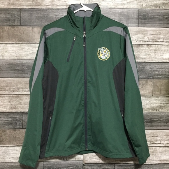 Antigua Oakland Athletics Jacket Women L Green Full Zip Hohokam Stadium Mesa AZ - Picture 5 of 8